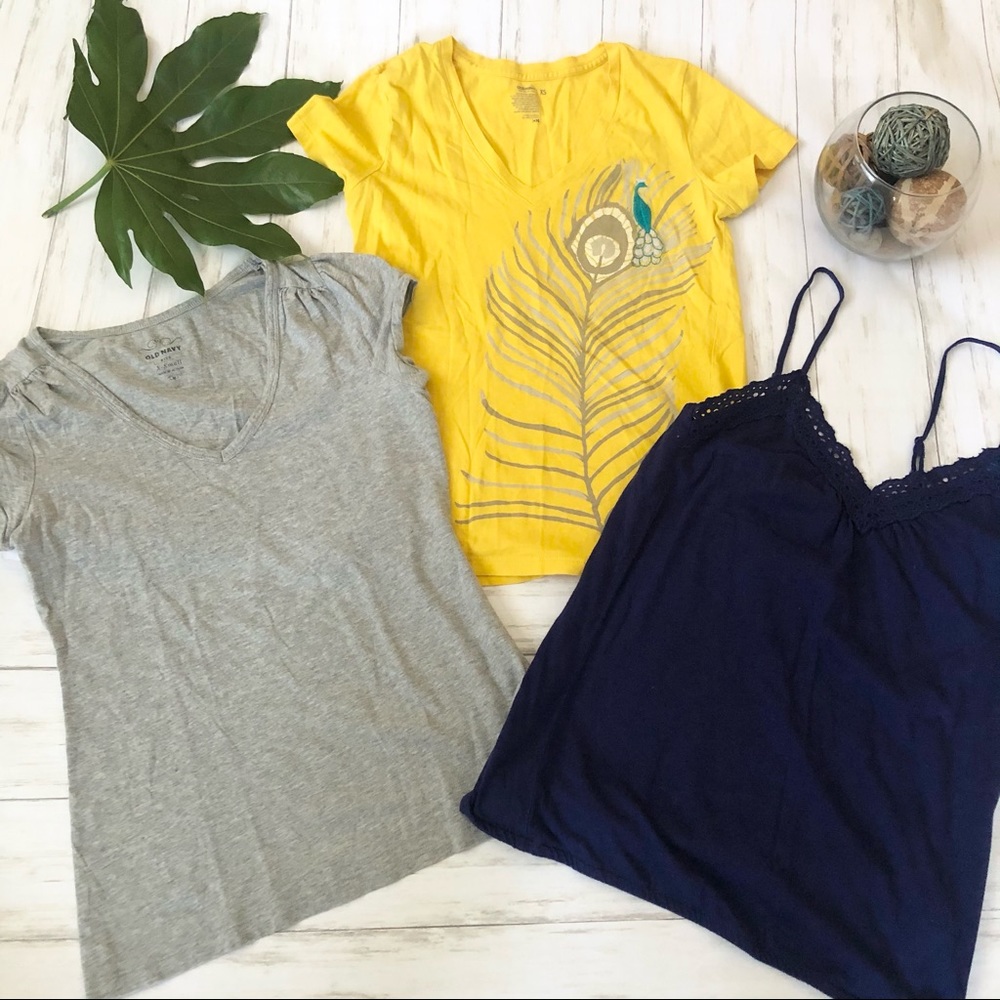 Lot of 3 old navy tees, tops and shirts size xs